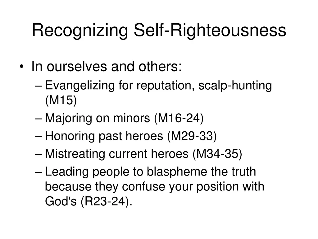recognizing self righteousness 1