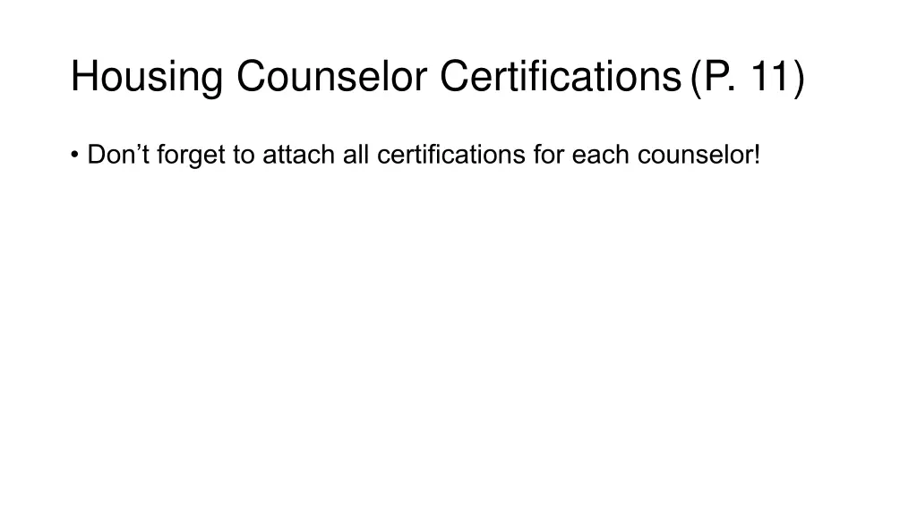 housing counselor certifications p 11