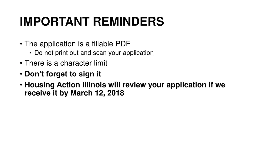 important reminders 1