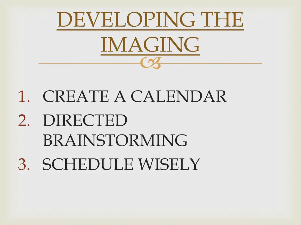 developing the imaging