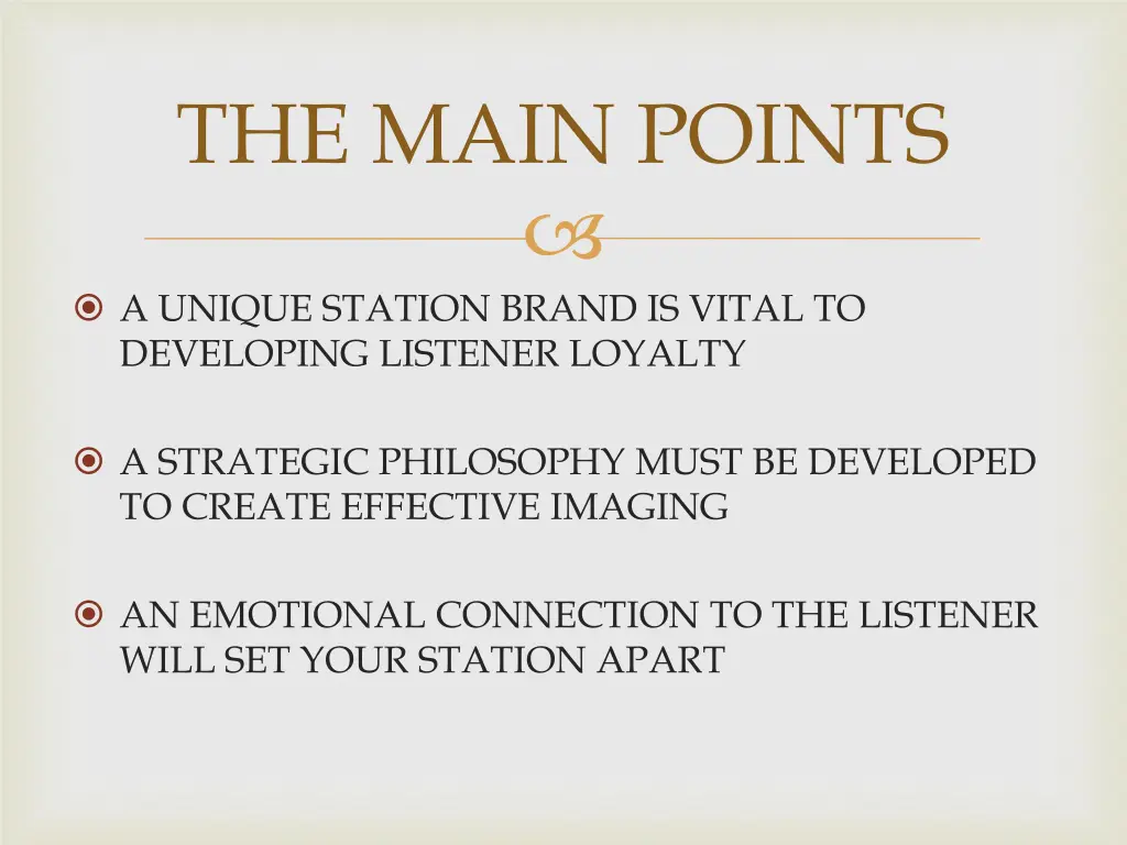 the main points