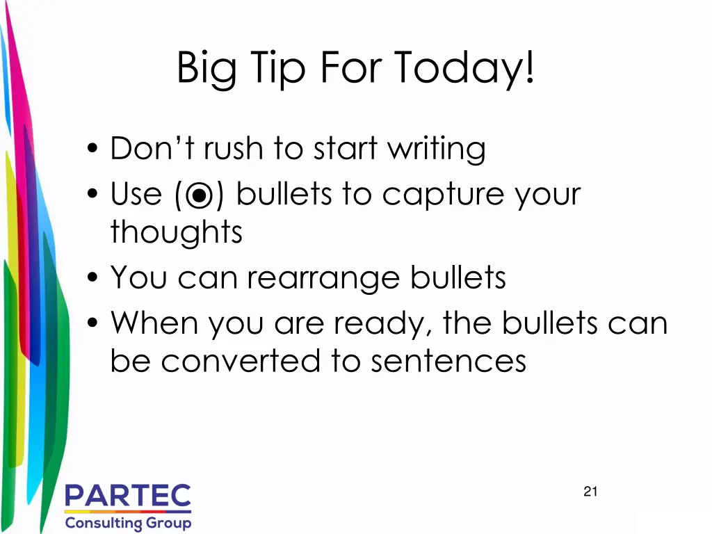 big tip for today