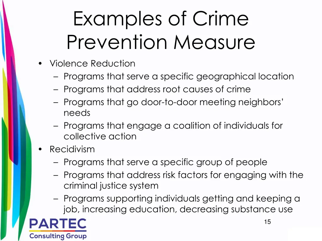 examples of crime prevention measure violence