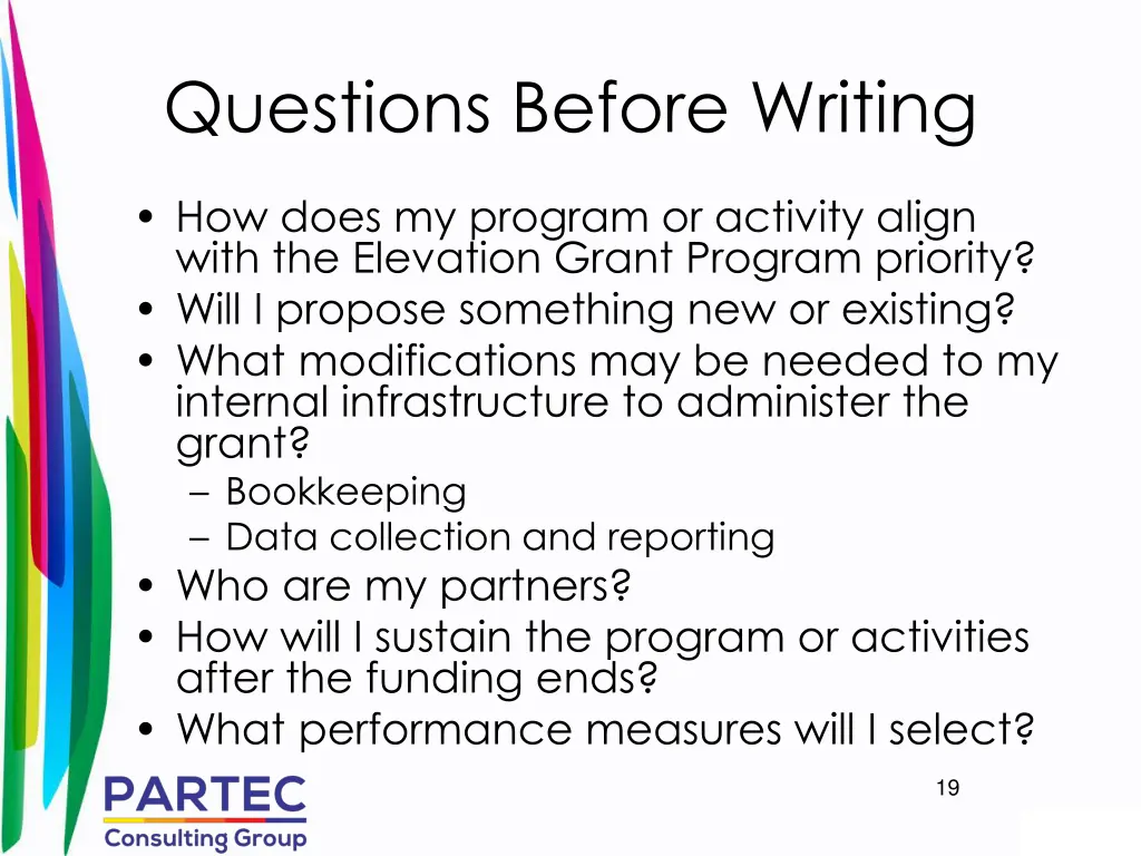 questions before writing