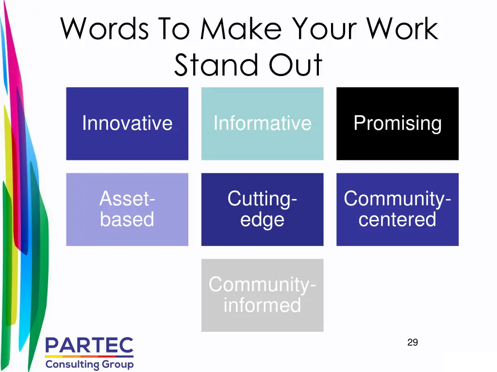 words to make your work stand out