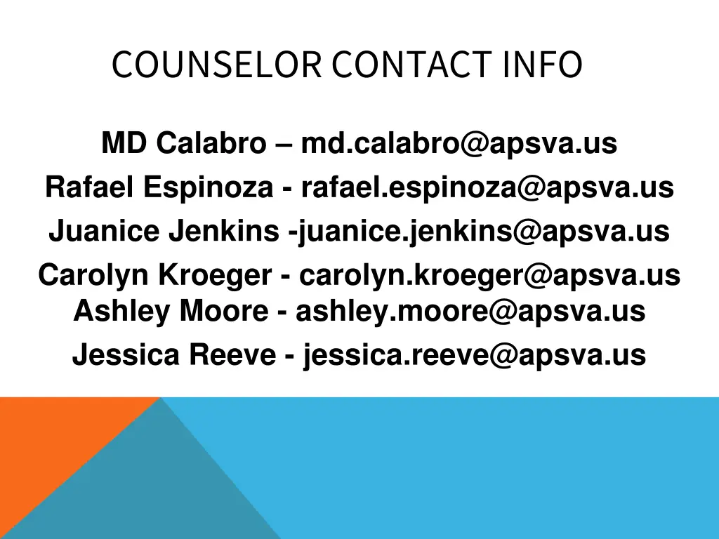counselor contact info
