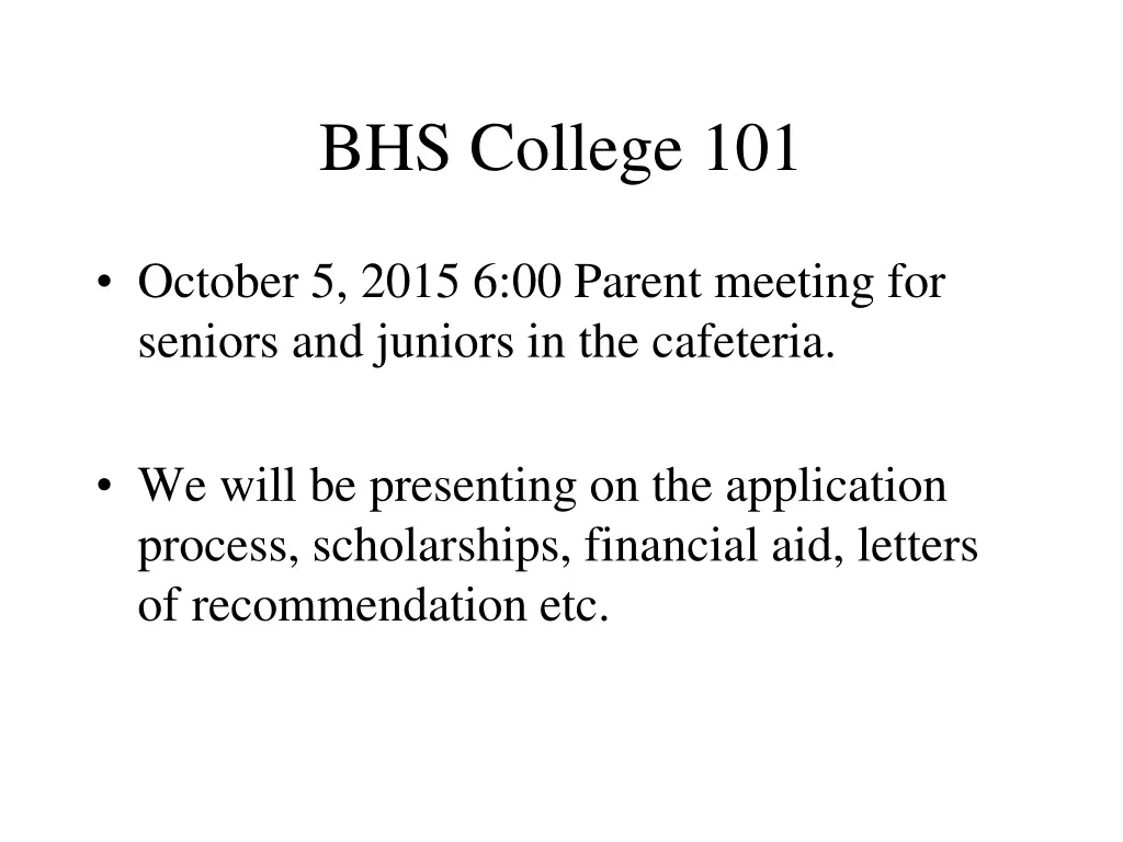 bhs college 101