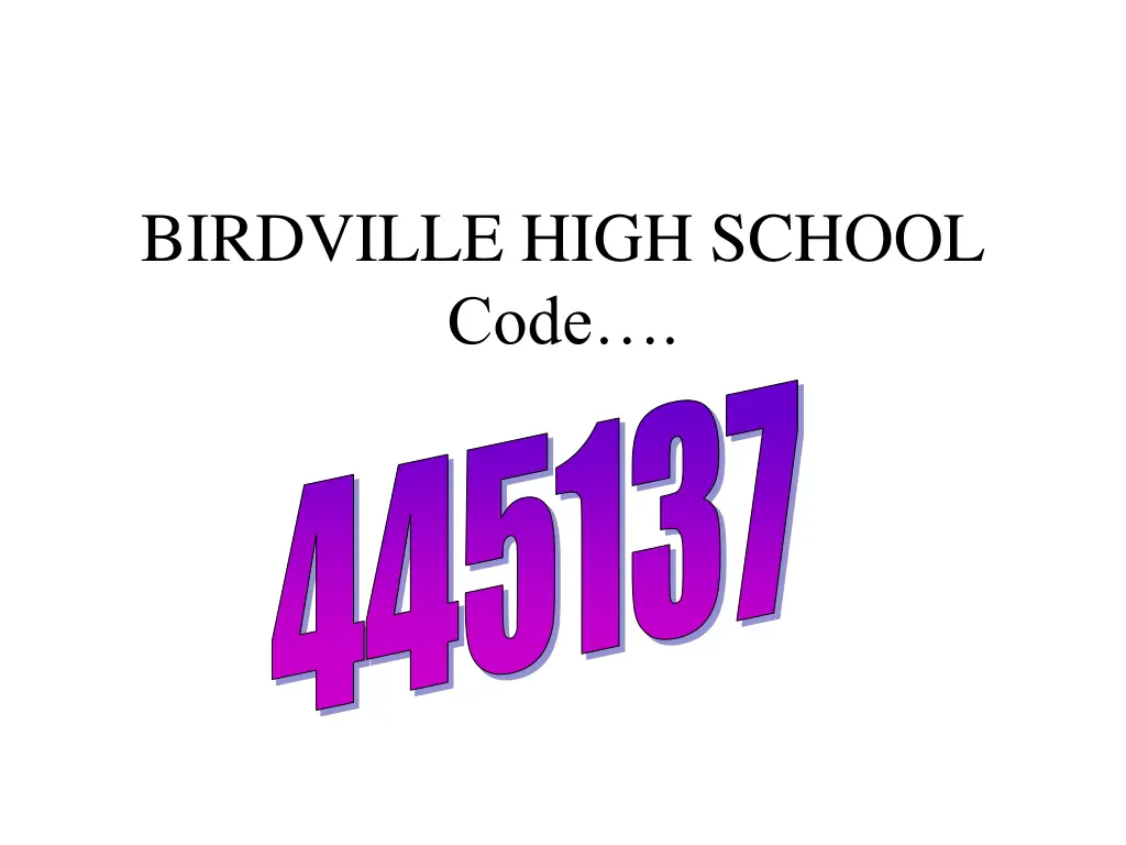 birdville high school code 445137