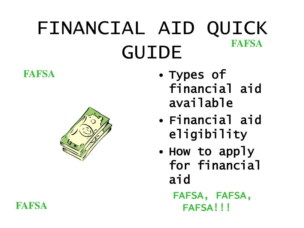 financial aid quick guide fafsa