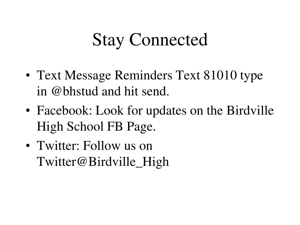 stay connected