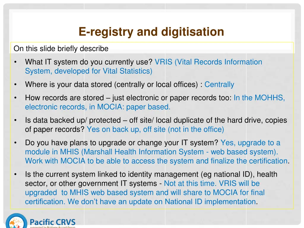 e registry and digitisation