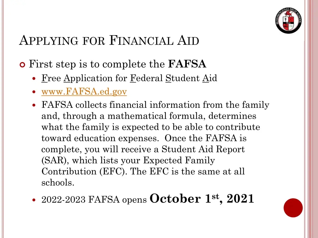 a pplying for f inancial a id