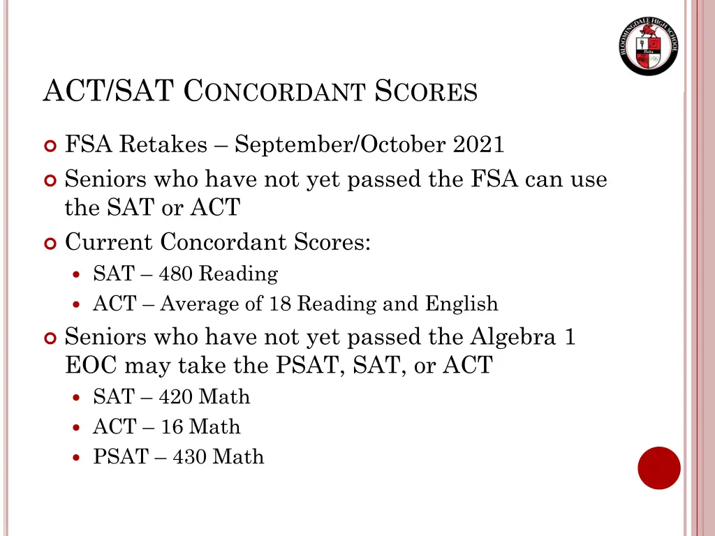 act sat c oncordant s cores