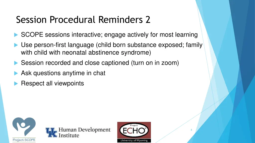 session procedural reminders 2