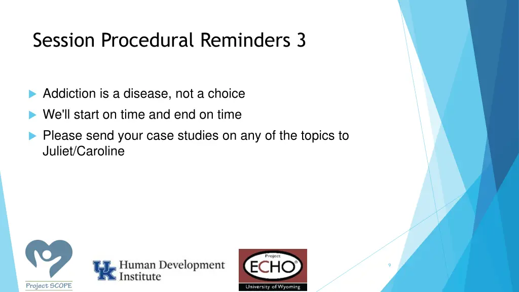 session procedural reminders 3