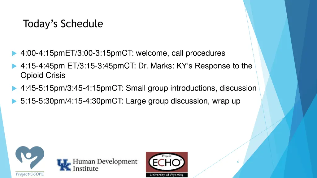 today s schedule