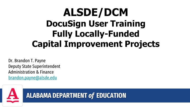 alsde dcm docusign user training fully locally