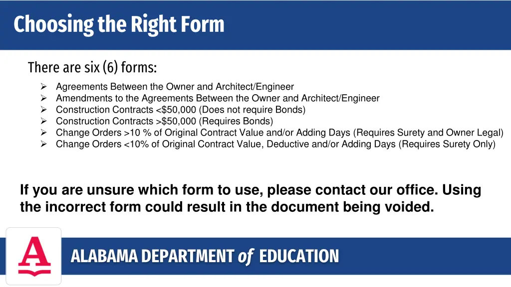 choosing the right form