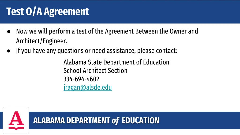 test o a agreement