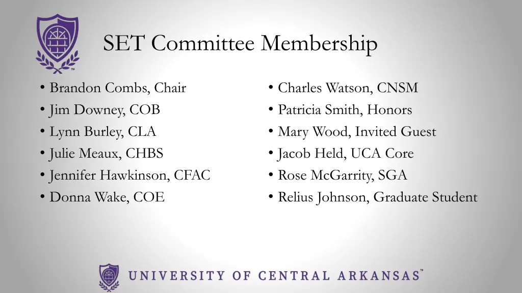 set committee membership