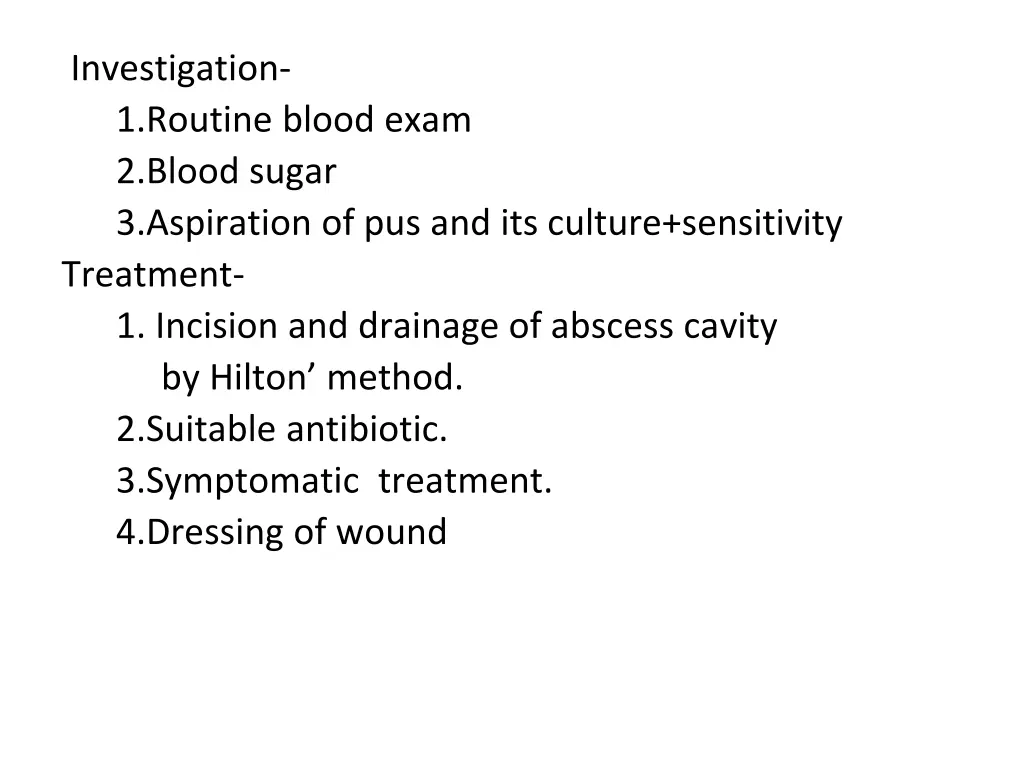 investigation 1 routine blood exam 2 blood sugar