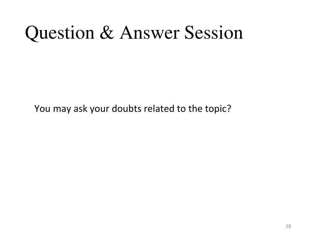 question answer session