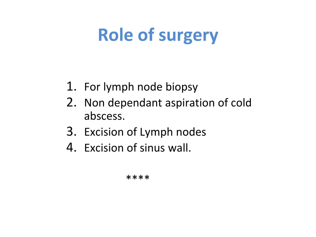 role of surgery