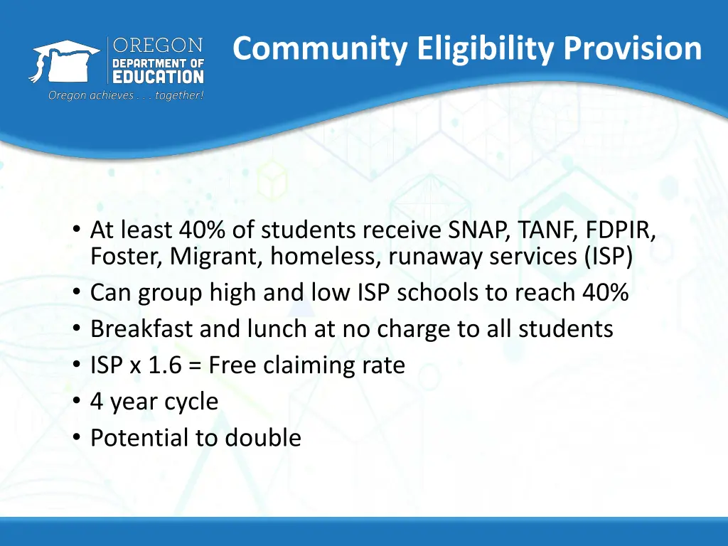 community eligibility provision