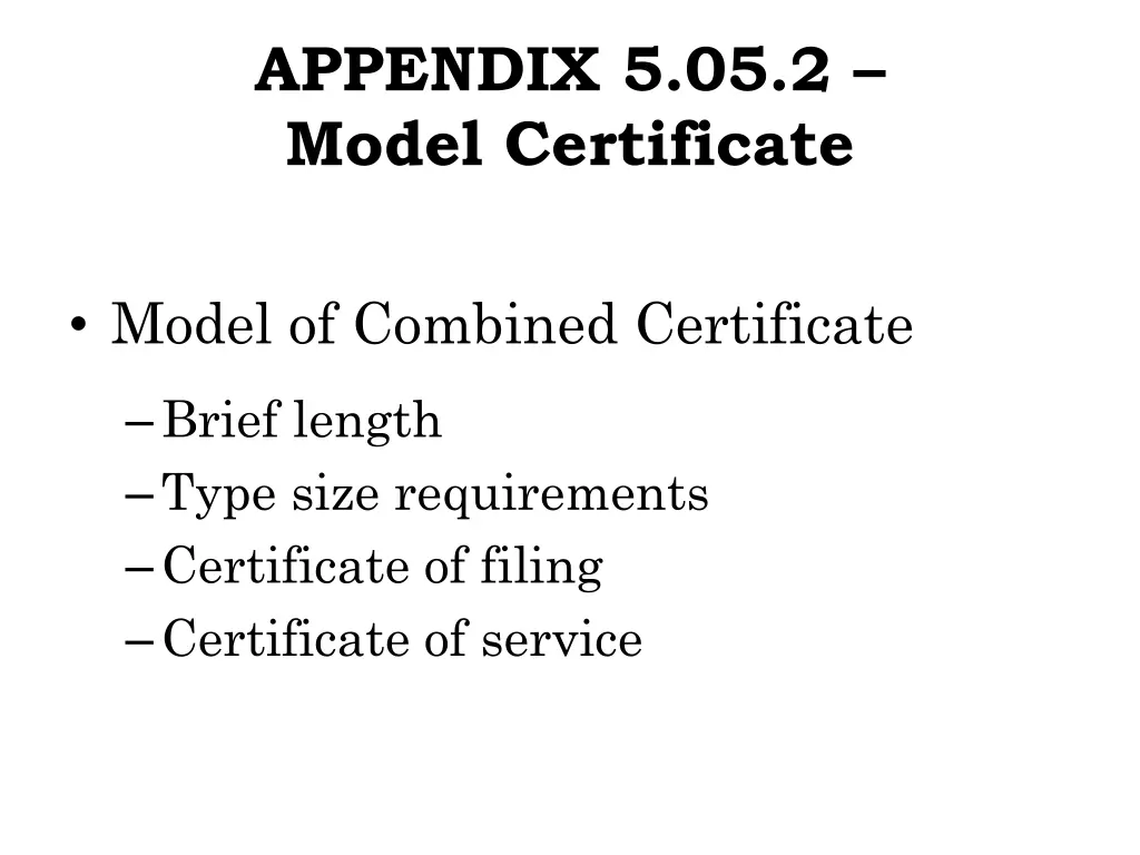 appendix 5 05 2 model certificate 1