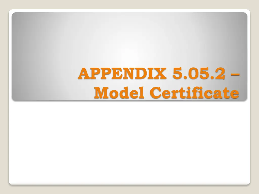 appendix 5 05 2 model certificate