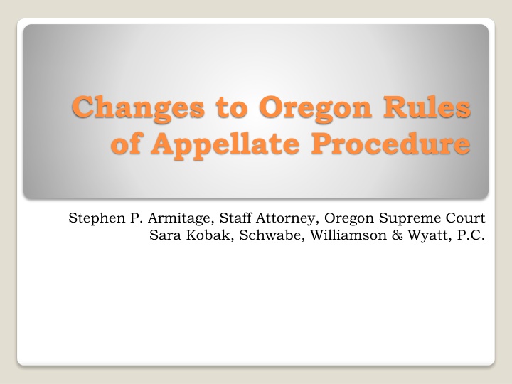 changes to oregon rules of appellate procedure