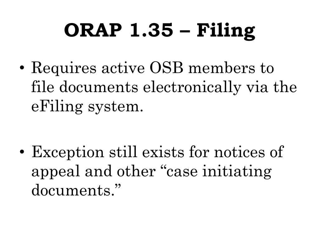 orap 1 35 filing