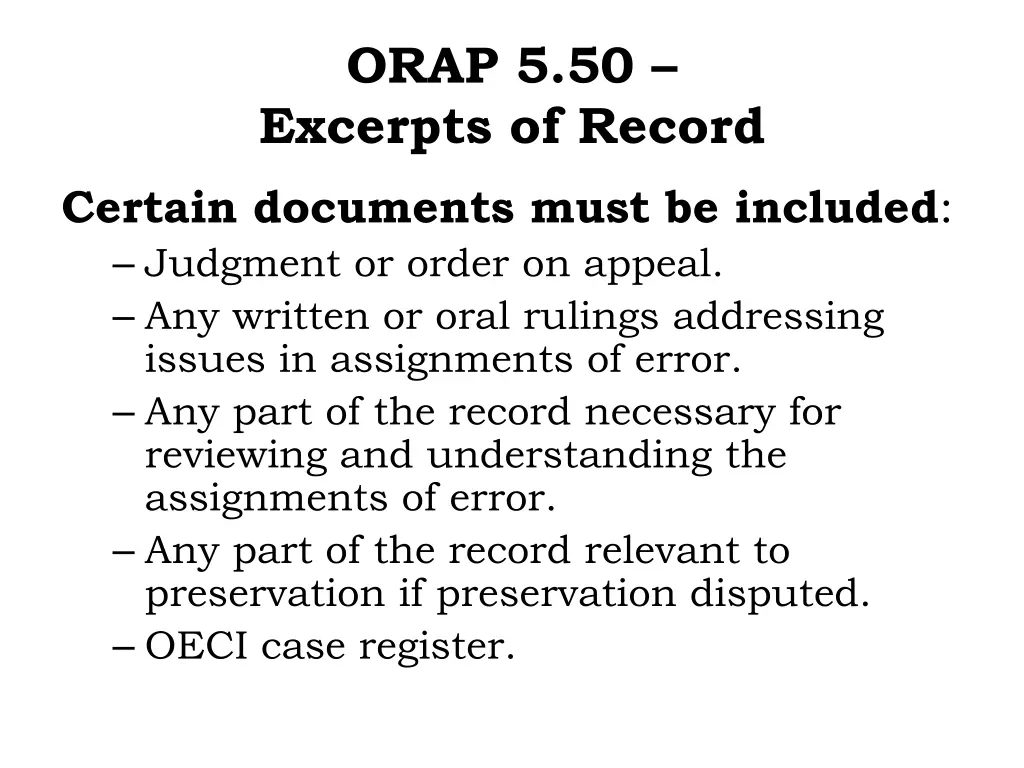 orap 5 50 excerpts of record 1