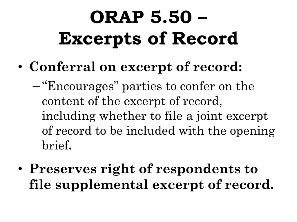 orap 5 50 excerpts of record 3