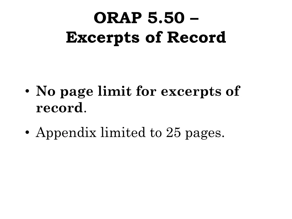 orap 5 50 excerpts of record
