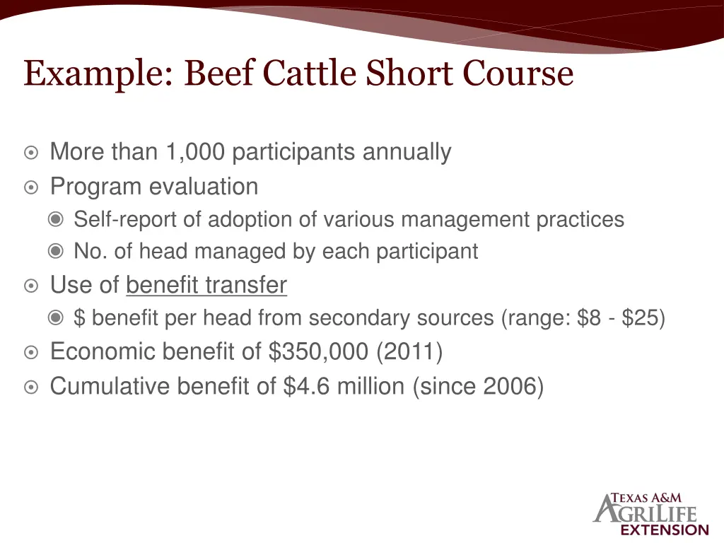 example beef cattle short course