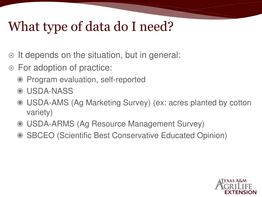 what type of data do i need