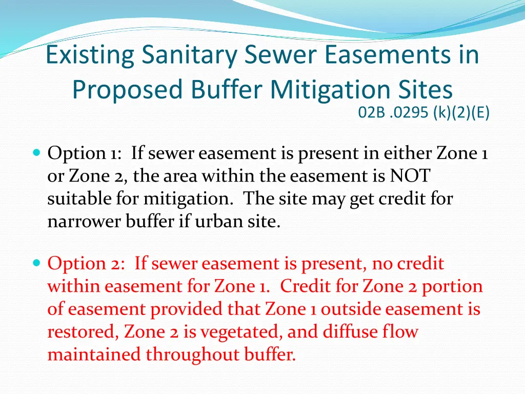 existing sanitary sewer easements in proposed 1