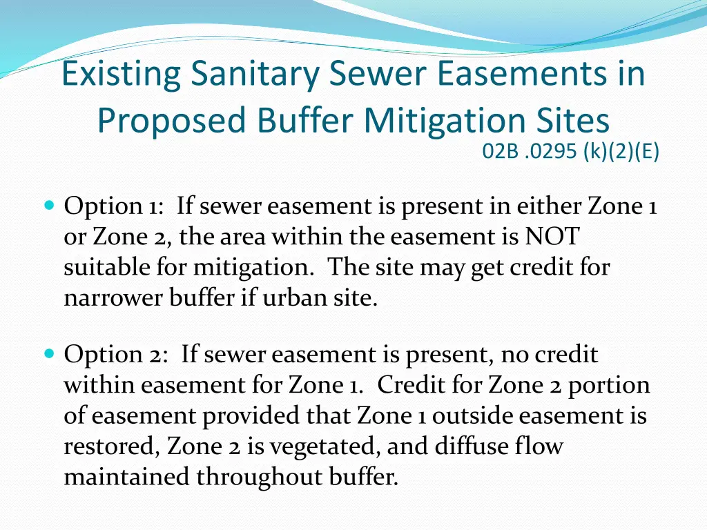 existing sanitary sewer easements in proposed