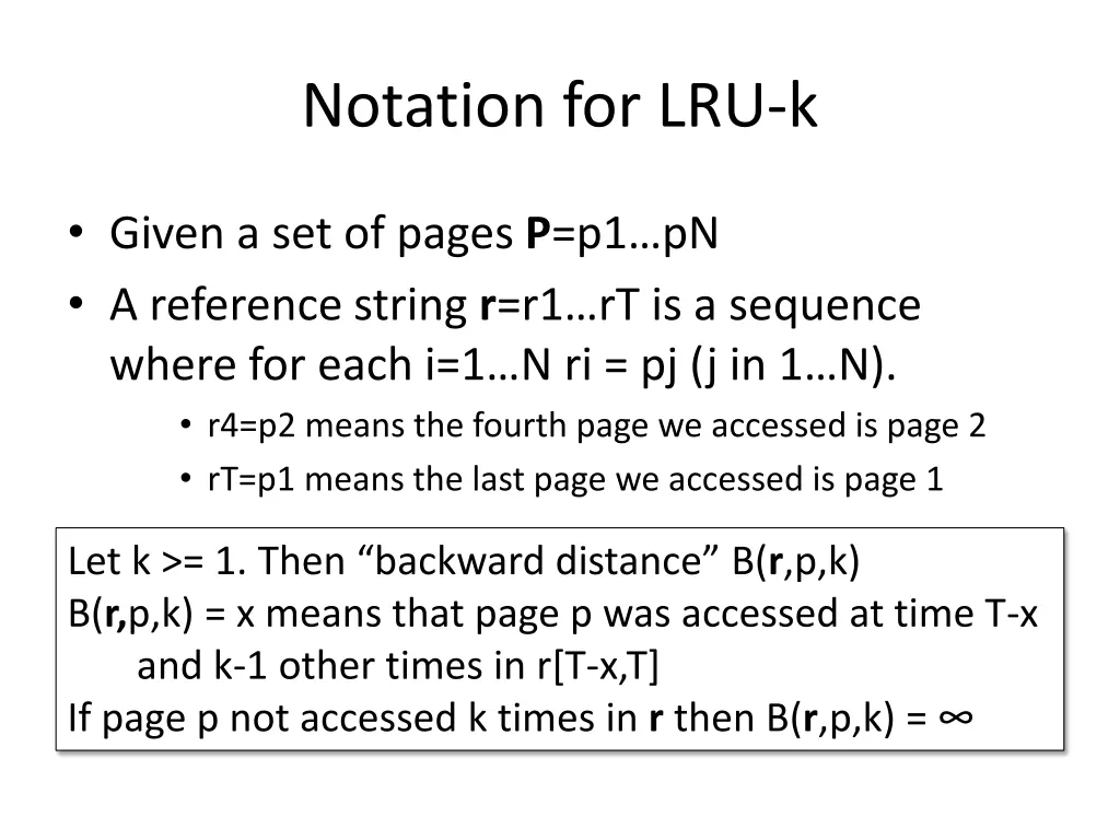 notation for lru k