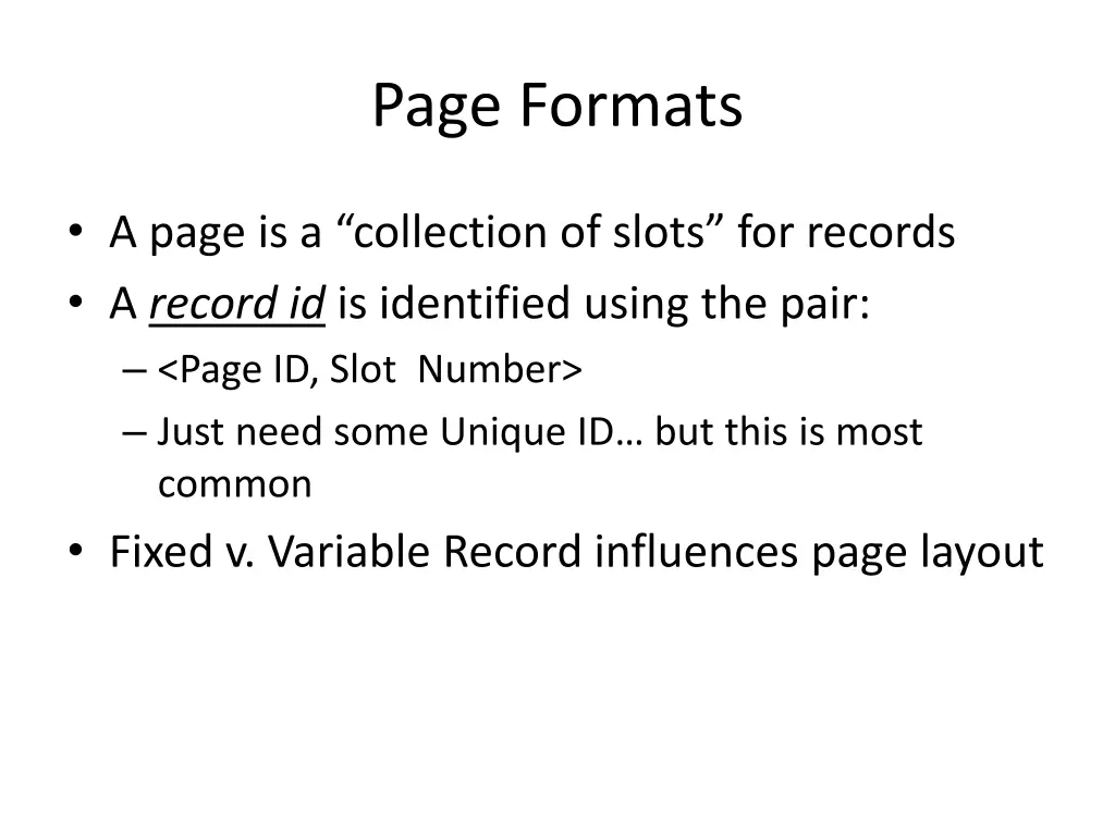 page formats 1