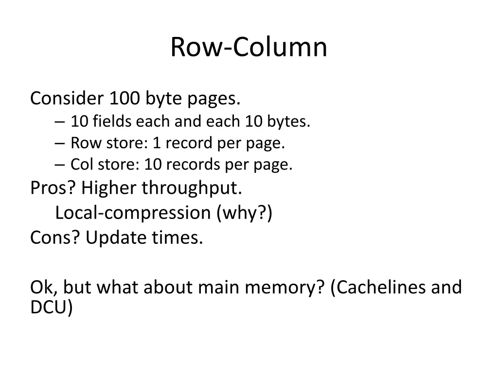 row column