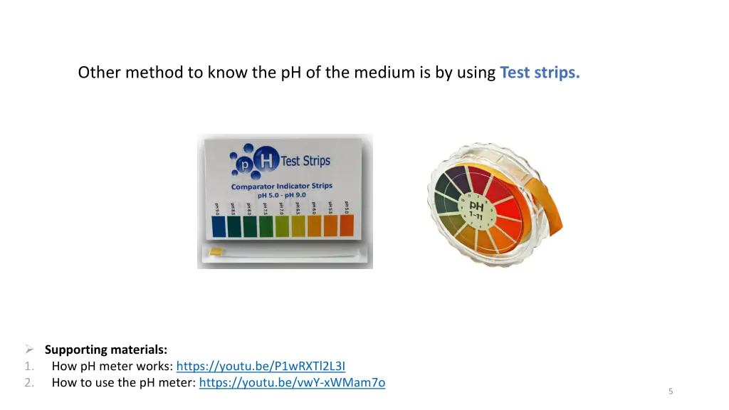 other method to know the ph of the medium
