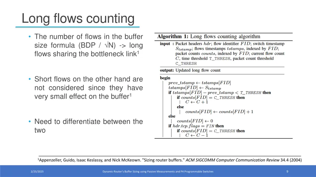 long flows counting