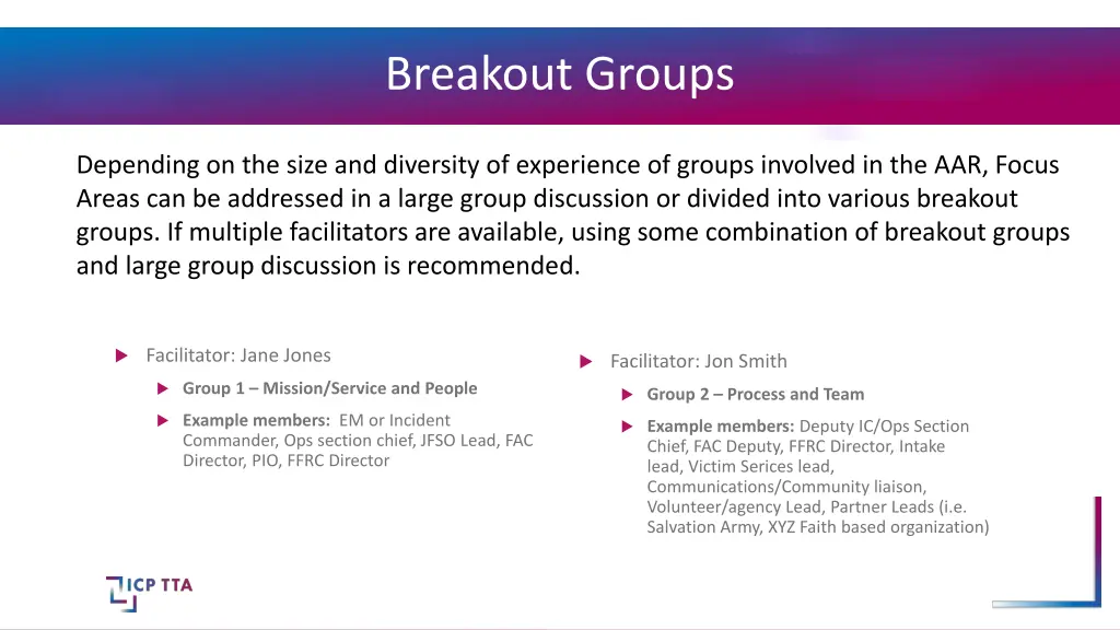 breakout groups 1