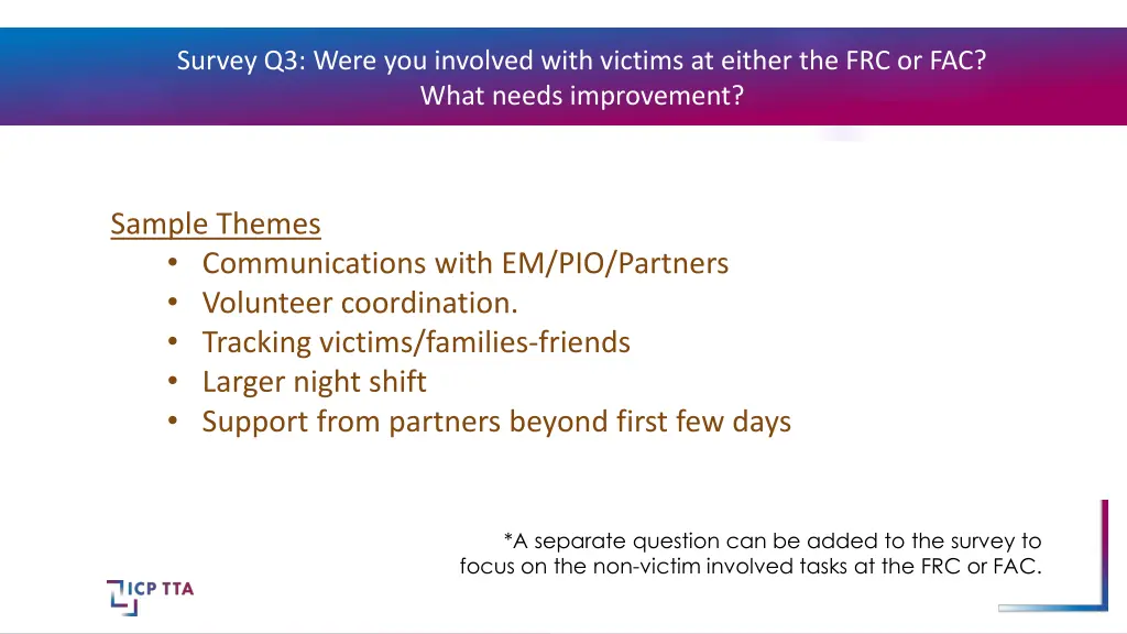 survey q3 were you involved with victims