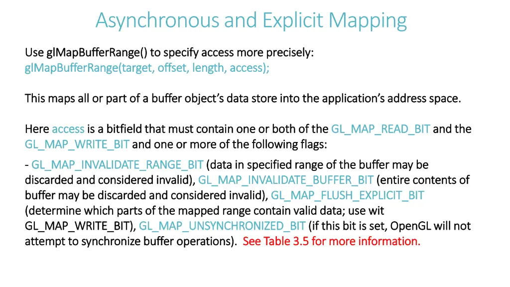 asynchronous and explicit mapping