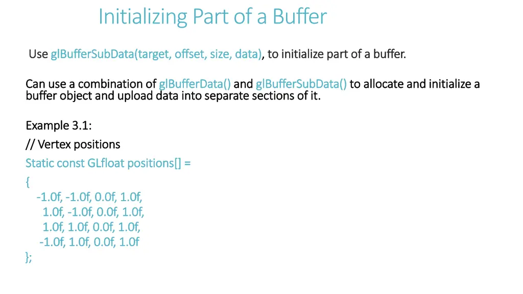 initializing part of a buffer