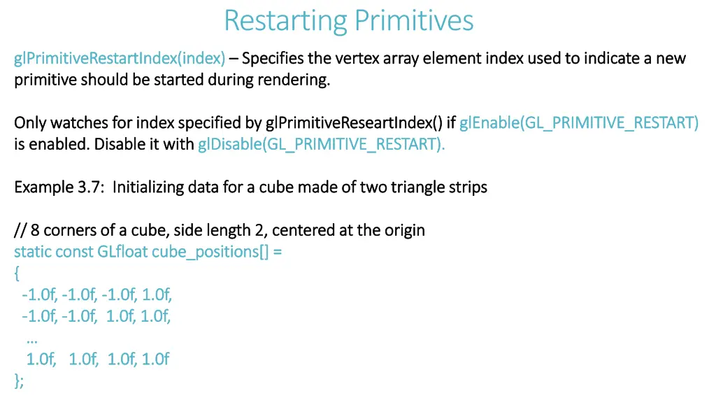 restarting primitives