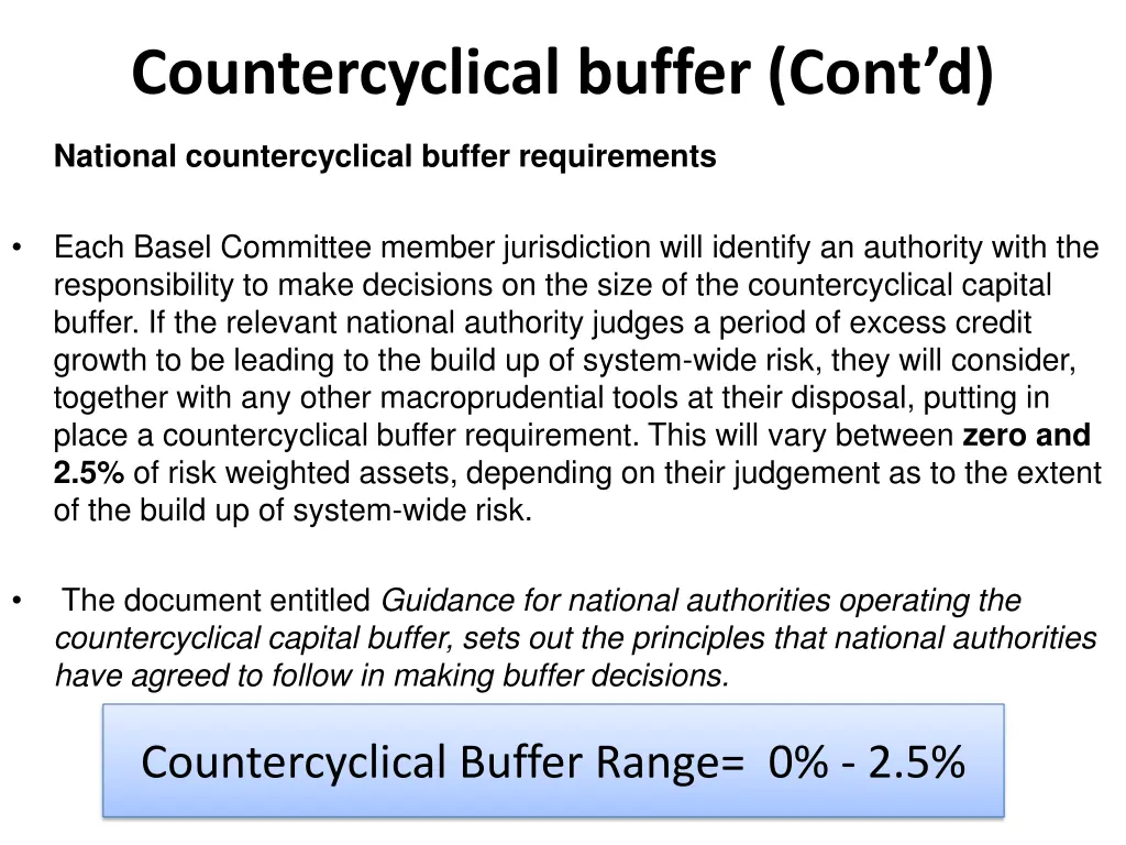 countercyclical buffer cont d